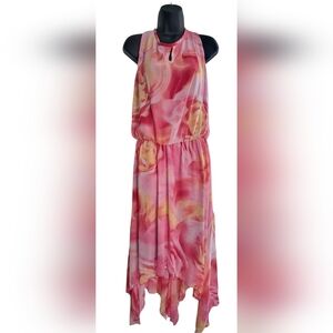 Elegant Pink and Yellow Women's Dress By: Ashley STEWERT [Size: 12]
